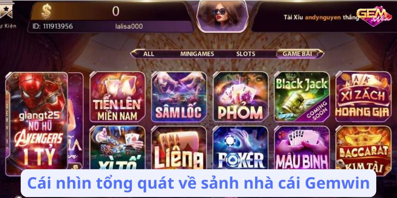 tai gemwin 1 Cái nhìn tổng quát về sảnh nhà cái Gemwin